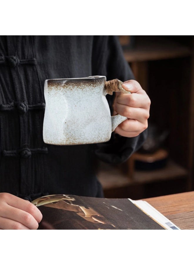 Clink Handcrafted Ceramic Coffee Mug Japanese Style Mug with Rope Handle, Rustic Minimalist Coffee Cup, Artisan Mug, Coffee Lover Gift - Image 3